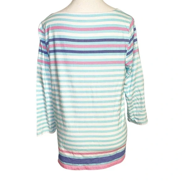 Talbots Women's Long Sleeve Striped Top - Blue, Pink, Purple - Picture 2 of 12